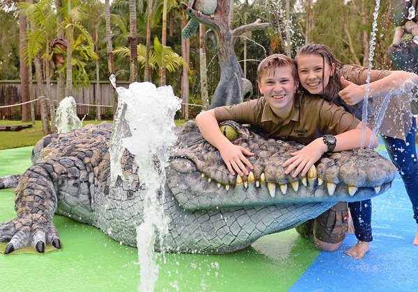 Bindi and Robert at the water park.